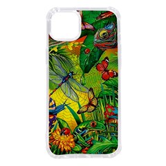 The Chameleon Colorful Mushroom Jungle Flower Insect Summer Dragonfly Iphone 14 Plus Tpu Uv Print Case by Cemarart