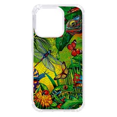 The Chameleon Colorful Mushroom Jungle Flower Insect Summer Dragonfly Iphone 14 Pro Tpu Uv Print Case by Cemarart