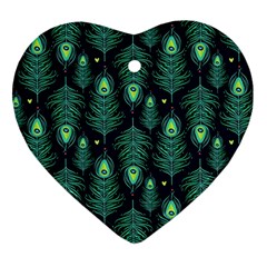 Peacock Pattern Ornament (heart)