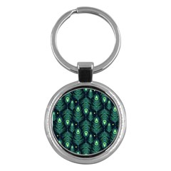 Peacock Pattern Key Chain (Round)