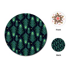 Peacock Pattern Playing Cards Single Design (round)