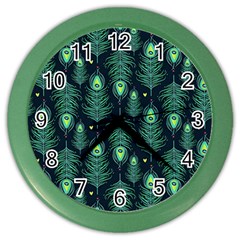 Peacock Pattern Color Wall Clock