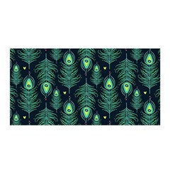 Peacock Pattern Satin Wrap 35  x 70 