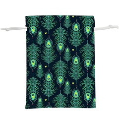 Peacock Pattern Lightweight Drawstring Pouch (XL)