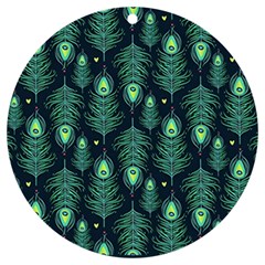 Peacock Pattern UV Print Acrylic Ornament Round