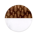 Peacock Pattern Classic Marble Wood Coaster (Round)  Front
