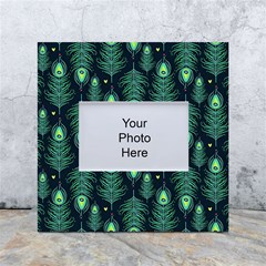 Peacock Pattern White Box Photo Frame 4  x 6 