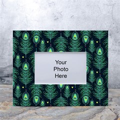 Peacock Pattern White Tabletop Photo Frame 4 x6 