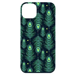 Peacock Pattern iPhone 14 Plus Black UV Print Case