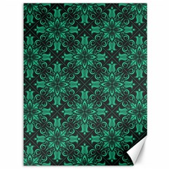 Green Damask Pattern Vintage Floral Pattern, Green Vintage Canvas 36  X 48  by nateshop