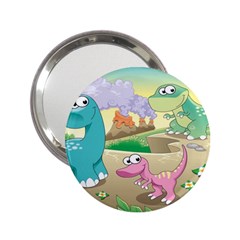 Kids Mural Cartoon Dinosaur 2 25  Handbag Mirrors by nateshop