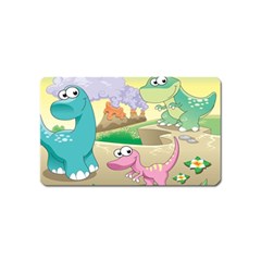 Kids Mural Cartoon Dinosaur Magnet (name Card) by nateshop