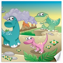 Kids Mural Cartoon Dinosaur Canvas 16  X 16  by nateshop