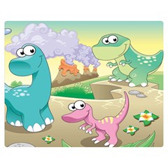 Kids Mural Cartoon Dinosaur Premium Plush Fleece Blanket (medium) by nateshop