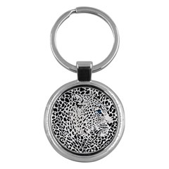 Leopard In Art, Animal, Graphic, Illusion Key Chain (round) by nateshop