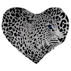 Leopard In Art, Animal, Graphic, Illusion Large 19  Premium Flano Heart Shape Cushions by nateshop