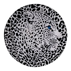 Leopard In Art, Animal, Graphic, Illusion Round Glass Fridge Magnet (4 Pack) by nateshop