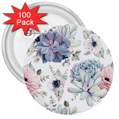 Nature, Floral, Flower, Print, Vintage 3  Buttons (100 Pack)  by nateshop