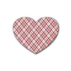 Pink Burberry, Abstract Rubber Heart Coaster (4 Pack) by nateshop