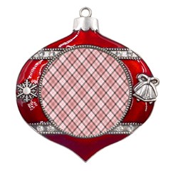 Pink Burberry, Abstract Metal Snowflake And Bell Red Ornament by nateshop