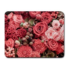 Pink Roses, Flowers, Love, Nature Small Mousepad by nateshop