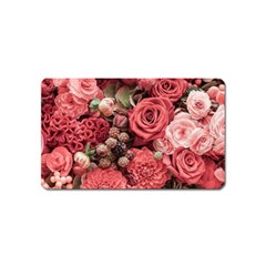 Pink Roses, Flowers, Love, Nature Magnet (Name Card)