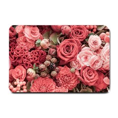 Pink Roses, Flowers, Love, Nature Small Doormat by nateshop