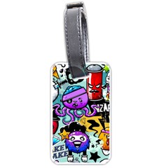 Cartoon Graffiti, Art, Black, Colorful Luggage Tag (one Side) by nateshop