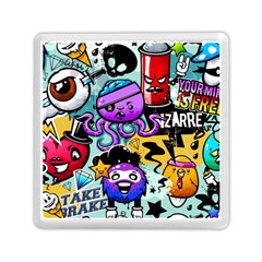 Cartoon Graffiti, Art, Black, Colorful Memory Card Reader (square) by nateshop