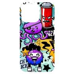 Cartoon Graffiti, Art, Black, Colorful Iphone 14 Pro Max Black Uv Print Case by nateshop