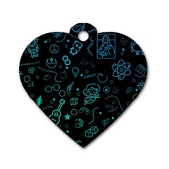 Cartoon, Halloween, Black, Dark Dog Tag Heart (two Sides) by nateshop