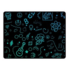 Cartoon, Halloween, Black, Dark Fleece Blanket (small) by nateshop