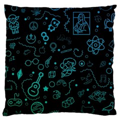 Cartoon, Halloween, Black, Dark Large Cushion Case (Two Sides)