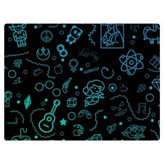 Cartoon, Halloween, Black, Dark Premium Plush Fleece Blanket (Extra Small)