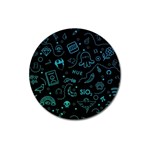 Cartoon, Skull, Dark, Dead Magnet 3  (Round) Front