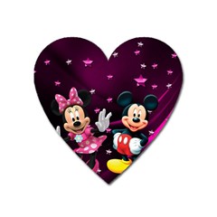 Cartoons, Disney, Mickey Mouse, Minnie Heart Magnet by nateshop