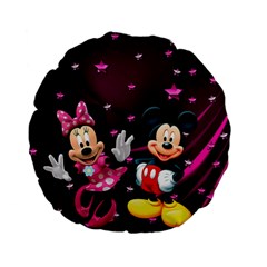 Cartoons, Disney, Mickey Mouse, Minnie Standard 15  Premium Flano Round Cushions by nateshop