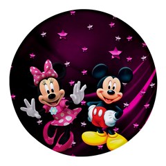 Cartoons, Disney, Mickey Mouse, Minnie Round Glass Fridge Magnet (4 Pack) by nateshop