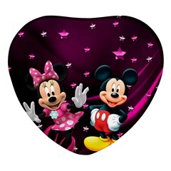 Cartoons, Disney, Mickey Mouse, Minnie Heart Glass Fridge Magnet (4 Pack) by nateshop