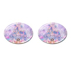 Disney Castle, Mickey And Minnie Cufflinks (Oval)