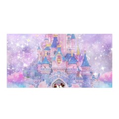 Disney Castle, Mickey And Minnie Satin Wrap 35  x 70 