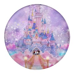 Disney Castle, Mickey And Minnie Round Glass Fridge Magnet (4 Pack) by nateshop