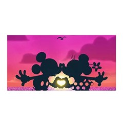 Mickey And Minnie, Mouse, Disney, Cartoon, Love Satin Wrap 35  X 70  by nateshop