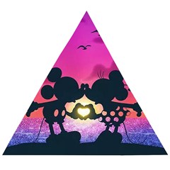 Mickey And Minnie, Mouse, Disney, Cartoon, Love Wooden Puzzle Triangle by nateshop