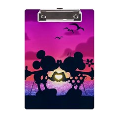 Mickey And Minnie, Mouse, Disney, Cartoon, Love A5 Acrylic Clipboard by nateshop