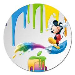 Mickey Mouse, Apple Iphone, Disney, Logo Magnet 5  (round) by nateshop