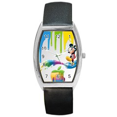 Mickey Mouse, Apple Iphone, Disney, Logo Barrel Style Metal Watch by nateshop