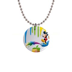 Mickey Mouse, Apple Iphone, Disney, Logo 1  Button Necklace by nateshop