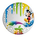 Mickey Mouse, Apple Iphone, Disney, Logo Round Filigree Ornament (Two Sides) Front