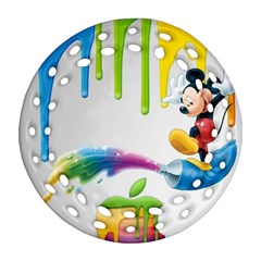 Mickey Mouse, Apple Iphone, Disney, Logo Ornament (round Filigree)
